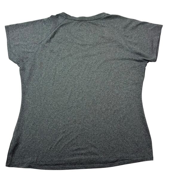 The North Face Women's XL XLARGE Flash Dry Short Sleeve V-Neck Gray W/Front Logo - Picture 3 of 16